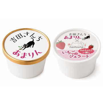右はわんちゃんも食べられるあまりんジェラート